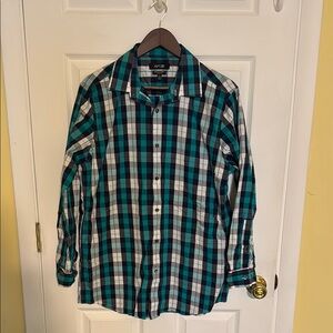 Apt. 9 Blue and Black Casual Button Down Shirt